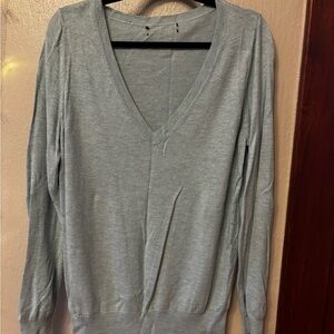 Light Teal V-Neck Women's Sweater